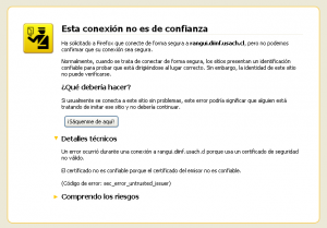 Error de certificado inválido en Firefox