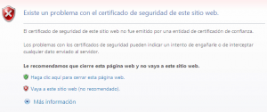 Error de Certificado en Internet Explorer 8